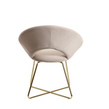 Esszimmersessel >WL6.191< in Beige, Samt-Stoff - 57x83x60cm (BxHxT)