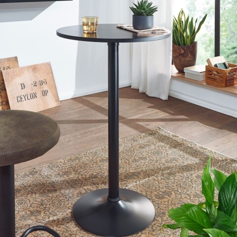 Stehtisch >WL6.192< in Schwarz, Holzwerkstoff - 100x60cm (HxD)