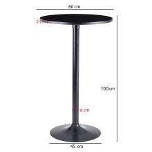 Stehtisch >WL6.192< in Schwarz, Holzwerkstoff - 100x60cm (HxD)