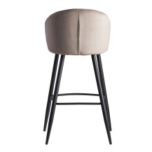 Barhocker >WL6.291< in Beige, Samt-Bezug / Metall - 56x103x53cm (BxHxT)