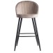 Barhocker >WL6.291< in Beige, Samt-Bezug / Metall - 56x103x53cm (BxHxT)