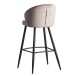 Barhocker >WL6.291< in Beige, Samt-Bezug / Metall - 56x103x53cm (BxHxT)