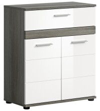 Midischrank >Blake< in Rauchsilber/Weiß...