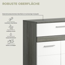 Midischrank >Blake< in Rauchsilber/Weiß hochglanz - 70x79x31cm (BxHxT)