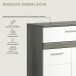 Midischrank >Blake< in Rauchsilber/Weiß hochglanz - 70x79x31cm (BxHxT)