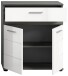 Midischrank >Blake< in Rauchsilber/Weiß hochglanz - 70x79x31cm (BxHxT)