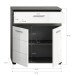 Midischrank >Blake< in Rauchsilber/Weiß hochglanz - 70x79x31cm (BxHxT)