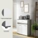 Midischrank >Blake< in Rauchsilber/Weiß hochglanz - 70x79x31cm (BxHxT)