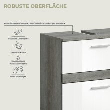 Waschbeckenunterschrank >Blake< in Rauchsilber/Weiß hochglanz - 60x57x34 (BxHxT)