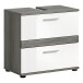 Waschbeckenunterschrank >Blake< in Rauchsilber/Weiß hochglanz - 60x57x34 (BxHxT)
