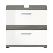 Waschbeckenunterschrank >Blake< in Rauchsilber/Weiß hochglanz - 60x57x34 (BxHxT)
