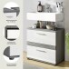 Waschbeckenunterschrank >Blake< in Rauchsilber/Weiß hochglanz - 60x57x34 (BxHxT)