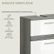Waschbeckenunterschrank >Blake< in Rauchsilber/Weiß hochglanz - 60x57x34 (BxHxT)