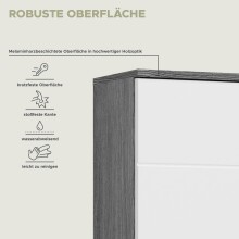 Hochschrank >Blake< in Rauchsilber/Weiß hochglanz - 35x137x31cm (BxHxT)