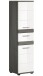 Hochschrank >Blake< in Rauchsilber/Weiß hochglanz - 35x137x31cm (BxHxT)