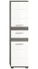 Hochschrank >Blake< in Rauchsilber/Weiß hochglanz - 35x137x31cm (BxHxT)
