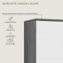 Hochschrank >Blake< in Rauchsilber/Weiß hochglanz - 35x191x31cm (BxHxT)