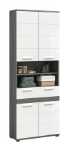 Hochschrank >Blake< in Rauchsilber/Weiß...