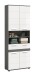 Hochschrank >Blake< in Rauchsilber/Weiß hochglanz - 70x191x31cm (BxHxT)