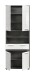 Hochschrank >Blake< in Rauchsilber/Weiß hochglanz - 70x191x31cm (BxHxT)