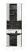 Hochschrank >Blake< in Rauchsilber/Weiß hochglanz - 70x191x31cm (BxHxT)