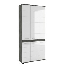 Hochschrank >Blake< in Rauchsilber/Weiß...