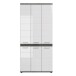 Hochschrank >Blake< in Rauchsilber/Weiß hochglanz - 90x191x31cm (BxHxT)