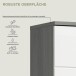 Hochschrank >Blake< in Rauchsilber/Weiß hochglanz - 90x191x31cm (BxHxT)