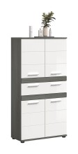 Hochschrank >Blake< in Rauchsilber/Weiß...