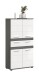 Hochschrank >Blake< in Rauchsilber/Weiß hochglanz - 70x137x31cm (BxHxT)