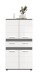 Hochschrank >Blake< in Rauchsilber/Weiß hochglanz - 70x137x31cm (BxHxT)