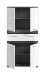 Hochschrank >Blake< in Rauchsilber/Weiß hochglanz - 70x137x31cm (BxHxT)