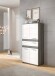 Hochschrank >Blake< in Rauchsilber/Weiß hochglanz - 70x137x31cm (BxHxT)