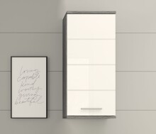 Hängeschrank >Blake< in Rauchsilber/Weiß hochglanz - 35x77x25cm (BxHxT)