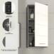 Hängeschrank >Blake< in Rauchsilber/Weiß hochglanz - 35x77x25cm (BxHxT)