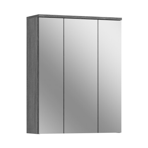 Badezimmerspiegelschrank >Blake< in Rauchsilber/Spiegelglas - 60x77x21cm (BxHxT)