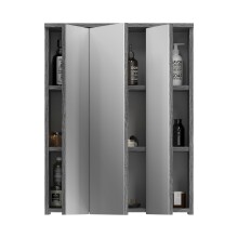 Badezimmerspiegelschrank >Blake< in Rauchsilber/Spiegelglas - 60x77x21cm (BxHxT)
