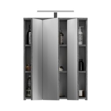 Badezimmerspiegelschrank >Blake< in Rauchsilber/Spiegelglas - 60x77x21cm (BxHxT)
