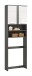 Waschmaschinenumbauschrank >Blake< Rauchsilber / Weiß - 63x191x25 (BxHxT)