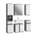 Badezimmer-Set >Blake< in Rauchsilber/Weiß hochglanz - 164x191x34cm (BxHxT)