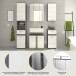 Badezimmer-Set >Blake< in Rauchsilber/Weiß hochglanz - 164x191x34cm (BxHxT)