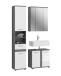 Badezimmer-Set >Blake< in Rauchsilber/Weiß hochglanz - 114x191x34cm (BxHxT)