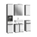 Badezimmer-Set >Blake< in Rauchsilber/Weiß hochglanz - 164x191x34cm (BxHxT)