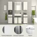 Badezimmer-Set >Blake< in Rauchsilber/Weiß hochglanz - 164x191x34cm (BxHxT)