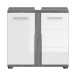 Badezimmer-Set >Blake< in Rauchsilber/Weiß hochglanz - 60x191x34cm (BxHxT)