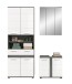 Badezimmer-Set >Blake< in Rauchsilber/Weiß hochglanz - 145x191x34cm (BxHxT)