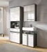 Badezimmer-Set >Blake< in Rauchsilber/Weiß hochglanz - 145x191x34cm (BxHxT)