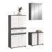 Badezimmer-Set >Blake< in Rauchsilber/Weiß hochglanz - 145x191x34cm (BxHxT)