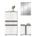 Badezimmer-Set >Blake< in Rauchsilber/Weiß hochglanz - 145x191x34cm (BxHxT)