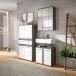 Badezimmer-Set >Blake< in Rauchsilber/Weiß hochglanz - 145x191x34cm (BxHxT)